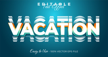 Poster - Vacation typography trendy editable text effect