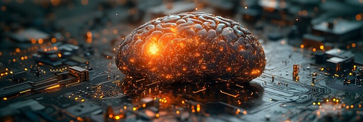 Leinwandbilder - AI-Powered Control:Exploring the Frontiers of Brain-Computer Interfaces and the Potential for Enhancing Human Capabilities through Advanced Technology.