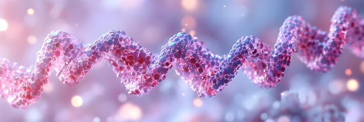 Poster - captivating visual representation of a vibrant,glowing molecular dna helix structure set against a f