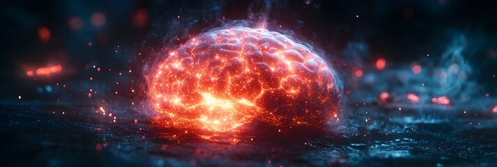 Fototapete - Conceptual depicting the idea of humans being controlled and manipulated through advanced brain-computer interface technology by intelligence systems. This dystopian.