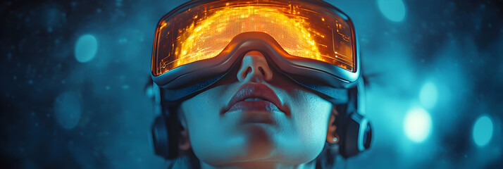 Leinwandbilder - Controlling Humans Through Futuristic and VR Simulations:A Conceptual Image Depicting the Potential for Technology to Manipulate and Subjugate Individuals in a Dystopian Future.