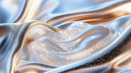 Poster - The smooth, white abstract wave texture undulates gracefully, embellished with sparkling details that catch the light beautifully
