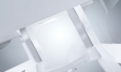Poster - Abstract geometric structure with central bright light  depth and perspective.