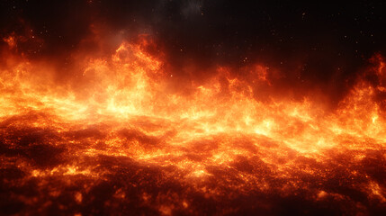 Poster - Intense and dramatic fiery explosion with raging flames, scorching heat, and powerful energy. A vivid and spectacular scene of chaos, destruction, and apocalyptic disaster.