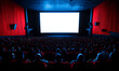 © RookStock - Packed Movie Theater Audience Watching a Film on a Large Blank Screen