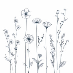minimal botanical graphic sketch drawing