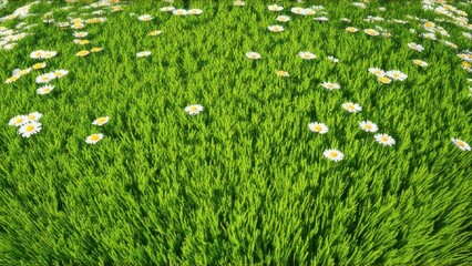 round surface patch covered with flowers, green leaf rock plant or dry grass isolated on white background. Realistic natural element for design