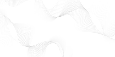 White wave curve lines banner background design. Abstract soft wave lines dynamic flowing gray light isolated background. Vector Illustration of the gray pattern of lines. Black stripes on white .	
