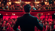 © RookStock - Man Accepting a Prestigious Award on Stage in a Theater Full of Applauding Audience