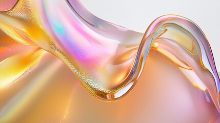 Poster - A vibrant close-up of swirling translucent material reflecting light in colorful shades at a studio setting