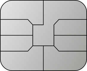 Leinwandbilder - EMV chip silver vector icon. Contactless payment at terminals and ATMs. Square computer microchips for credit debit cards. Set line nfc symbol. 