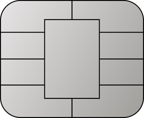 Leinwandbilder - EMV chip silver vector icon. Contactless payment at terminals and ATMs. Square computer microchips for credit debit cards. Set line nfc symbol. 