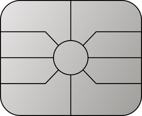 Leinwandbilder - EMV chip silver vector icon. Contactless payment at terminals and ATMs. Square computer microchips for credit debit cards. Set line nfc symbol. 