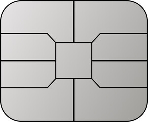 Leinwandbilder - EMV chip silver vector icon. Contactless payment at terminals and ATMs. Square computer microchips for credit debit cards. Set line nfc symbol. 