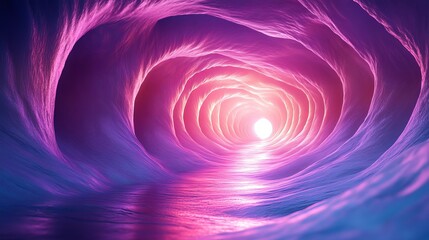 Canvas Print - A purple tunnel with a light shining through it