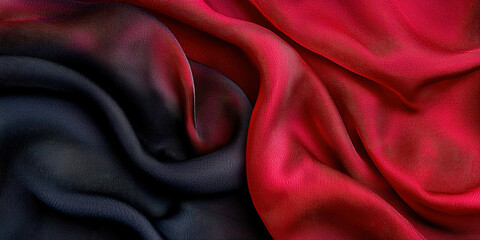 Poster - A red and black fabric with a black stripe