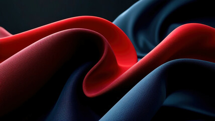 Poster - A piece of fabric with red and blue stripes