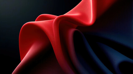 Poster - A red and blue fabric with a wave pattern