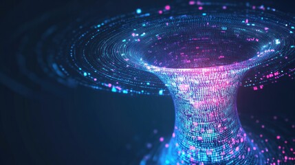 Big data vector background with quantum Technology concept