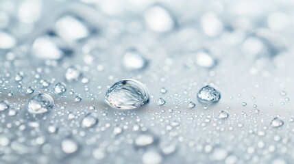 Poster - close-up view of water droplets on a smooth surface capturing the beauty of nature's texture and cla
