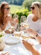 © nuiiko - A group of friends enjoys a sunny outdoor gathering, clinking glasses of rosé wine, surrounded by greenery and a festive atmosphere.