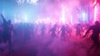 © Jakkarin - Eerie Halloween Rave in Graveyard - Cinematic Footage of Costumed Dancers Amidst Vibrant Lights and Fog