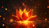 fire and flames lotos flower Generative AI