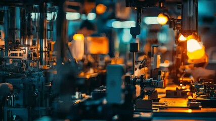 Aufkleber - A man is working on a machine in a factory