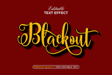 Poster - blackout text effect simple vintage style. editable text effect.
