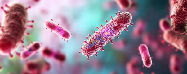 Antibiotic resistance plasmid in bacterial cell, gene exchange, 3D illustration