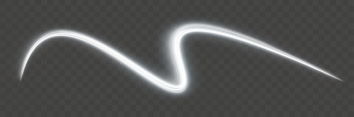 Wall Mural - light white wave shine effect,glow line sparkle shine. silver white wavy effects.