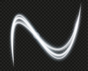 Wall Mural - light white wave shine effect,glow line sparkle shine. silver white wavy effects.