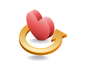 heart shaped circle symbol of love