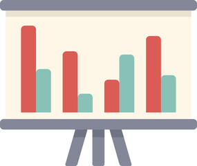 Poster - flipchart is showing positive data represented by a growing bars graph