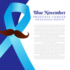 Wall Mural - Vector illustration of Blue November prostate cancer awareness month social media template