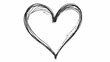 © Irina - heart silhouette drawn with black pen on white background in doodle style. symbol of love for valentine's day
