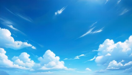 clear blue manga style sky background