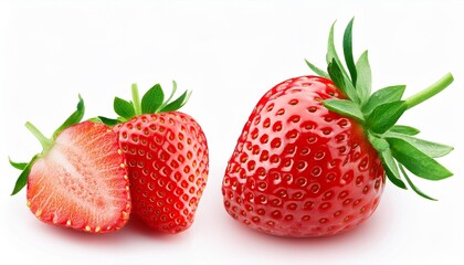 strawberry isolated on white background full depth of field