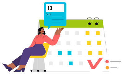 Poster - Businesswoman. Flat Vector Illustration