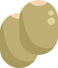 Poster - Two whole kiwi fruits are overlapping, with the front kiwi angled slightly down and the back kiwi fruit partially obscured