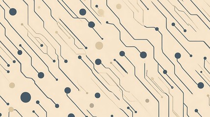Poster - Abstract Circuit Board Pattern with Black Circles