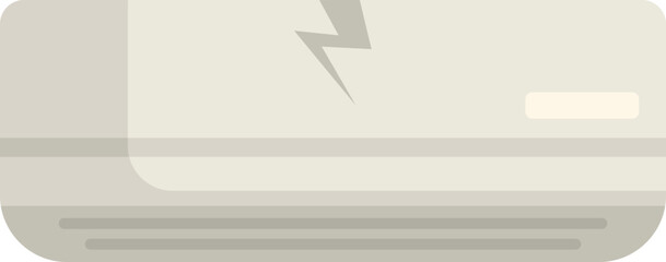 Poster - Split system air conditioner cooling room, with lightning bolt logo, isolated on white background