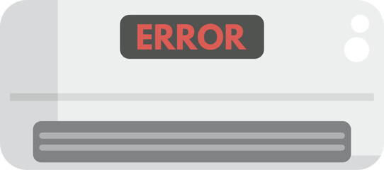 Poster - White air conditioner showing an error message on its digital display