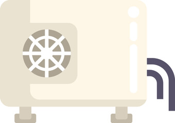 Poster - external air conditioner unit blowing cold air, cooling system working, air conditioning, summer sea
