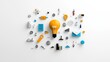 © Sangsung - Creative Light Bulb Concept with Colorful Icons