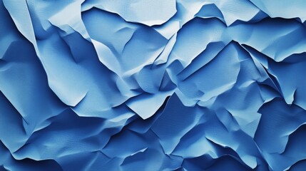 Aufkleber - A textured background of crumpled blue paper, showcasing various shades and folds, creating a dynamic visual effect.