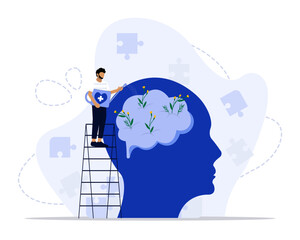 mental health concept illustration. suitable for landing page, ui, web, app intro card, editorial, f