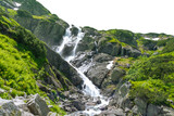 Siklawa Falls. The highest waterfall in the Tatra Mountains, Poland. Beautiful summer landscape. Isolated object.