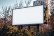 © Michael - Large blank billboard standing in the city with sunset light. Copy space for text
