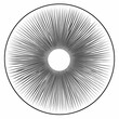 © lily - A circular design featuring radiating lines creating a sunburst effect around a central hole.